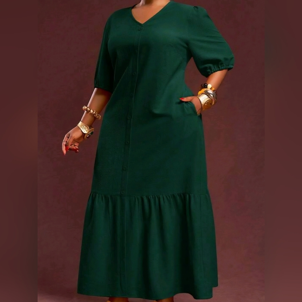 Elegant Green Maxi Dress